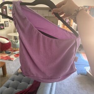 Amazon Lavender Women's One Shoulder Crop Top (size XL)